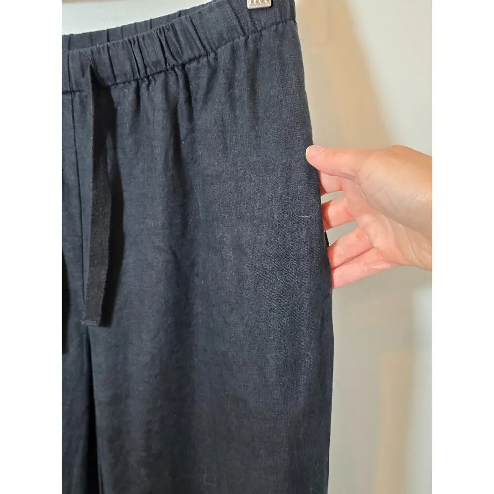 Quince 100% European Linen Pants Women's S Black Beach Travel‎ Casual